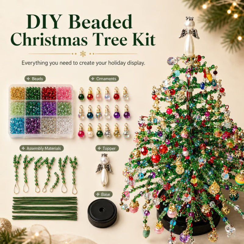 🎄Mini Tabletop DIY Beaded Christmas Tree Craft Kit | Handmade Holiday Home Decor