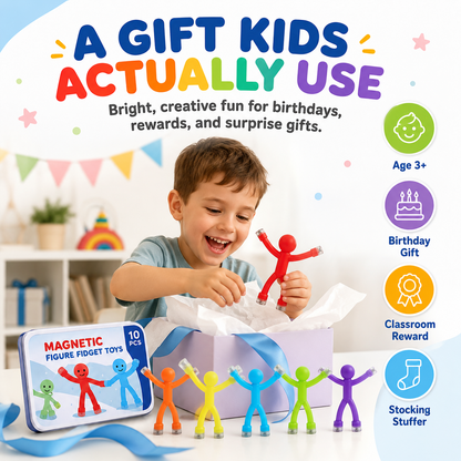 🧲 10-Pack Magnetic Bendy Figures – Creative Fidget Toy Set