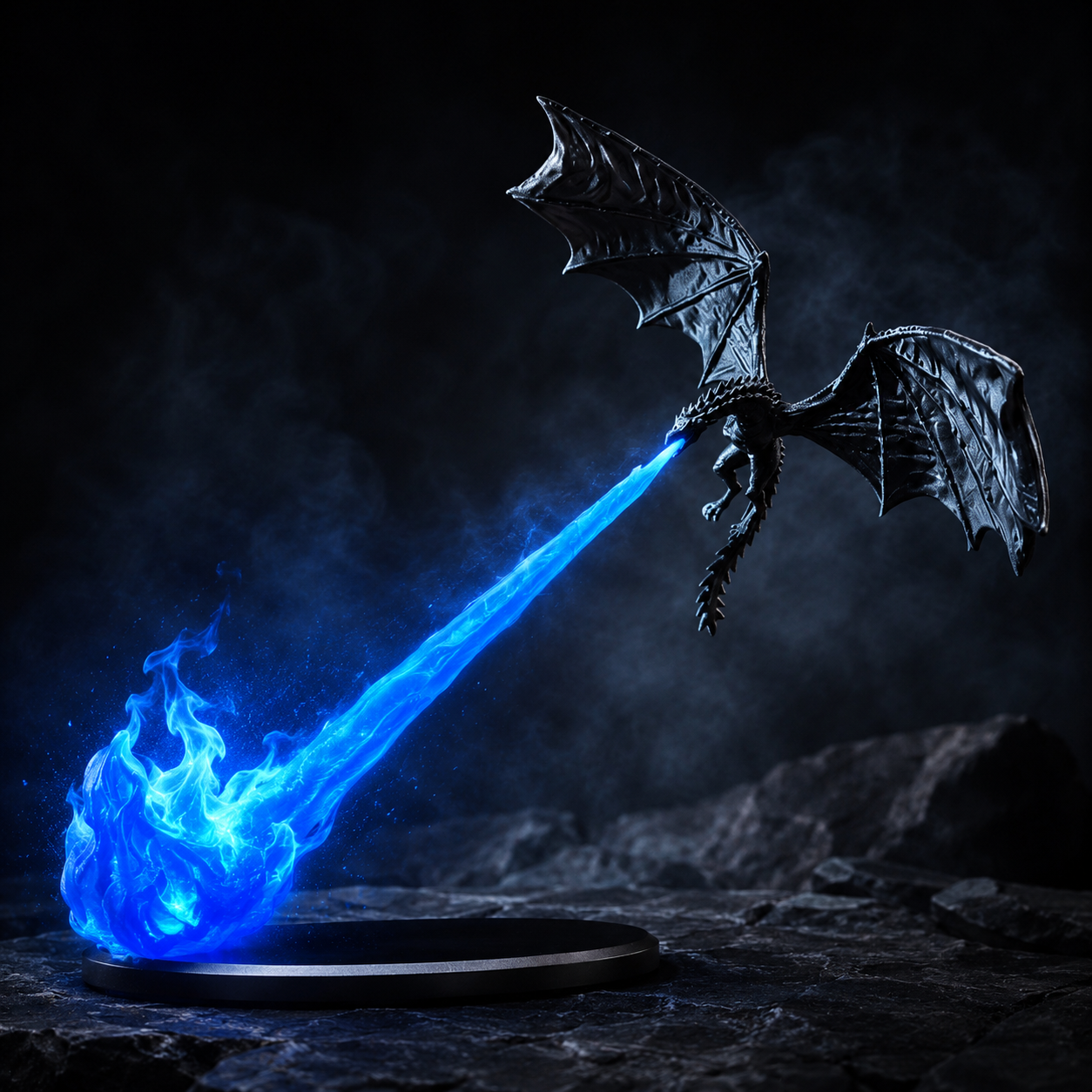 Fire-Breathing Dragon LED Sculpture | Fantasy Bookshelf & Desk Decor