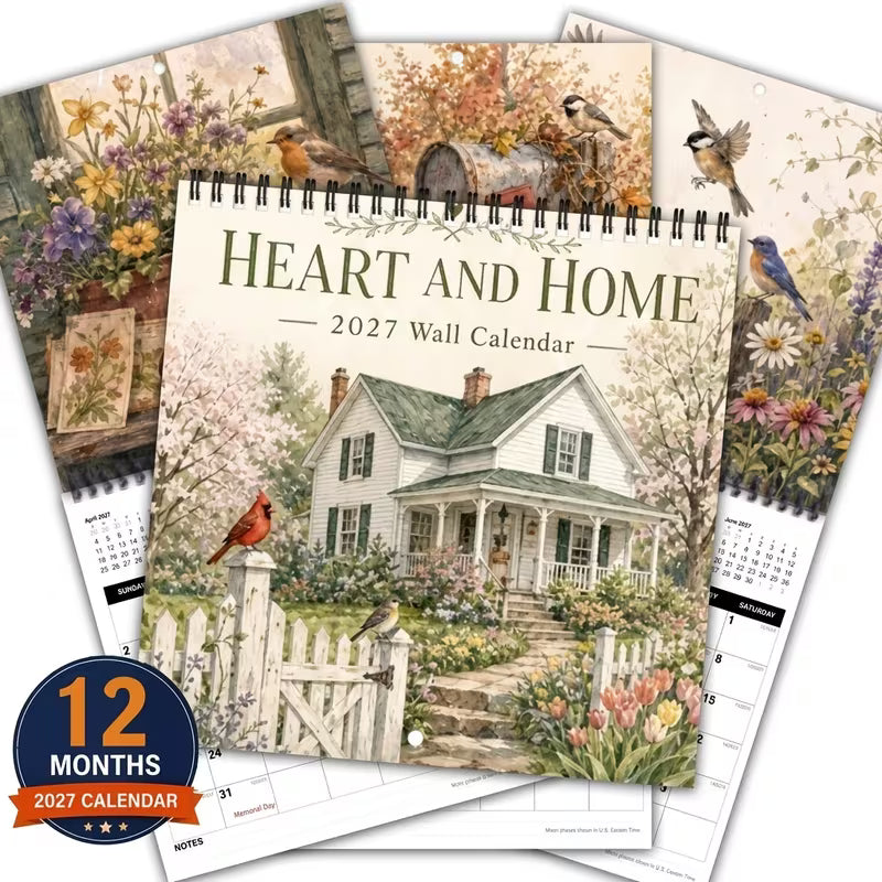 2027 Country Homes Wall Calendar & Monthly Planner | Rustic Farmhouse Wall Art Decor