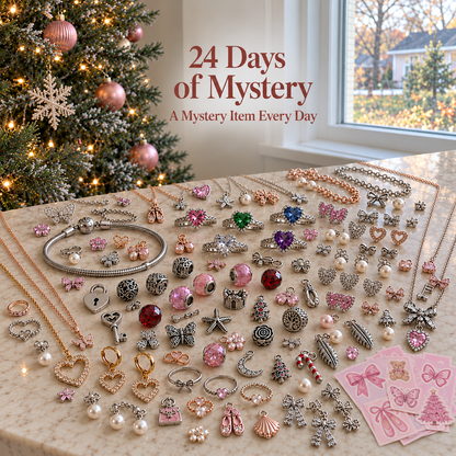 🎀 24-Day Jewelry Advent Calendar – Daily Mystery Charms & Holiday Surprises ✨🎄