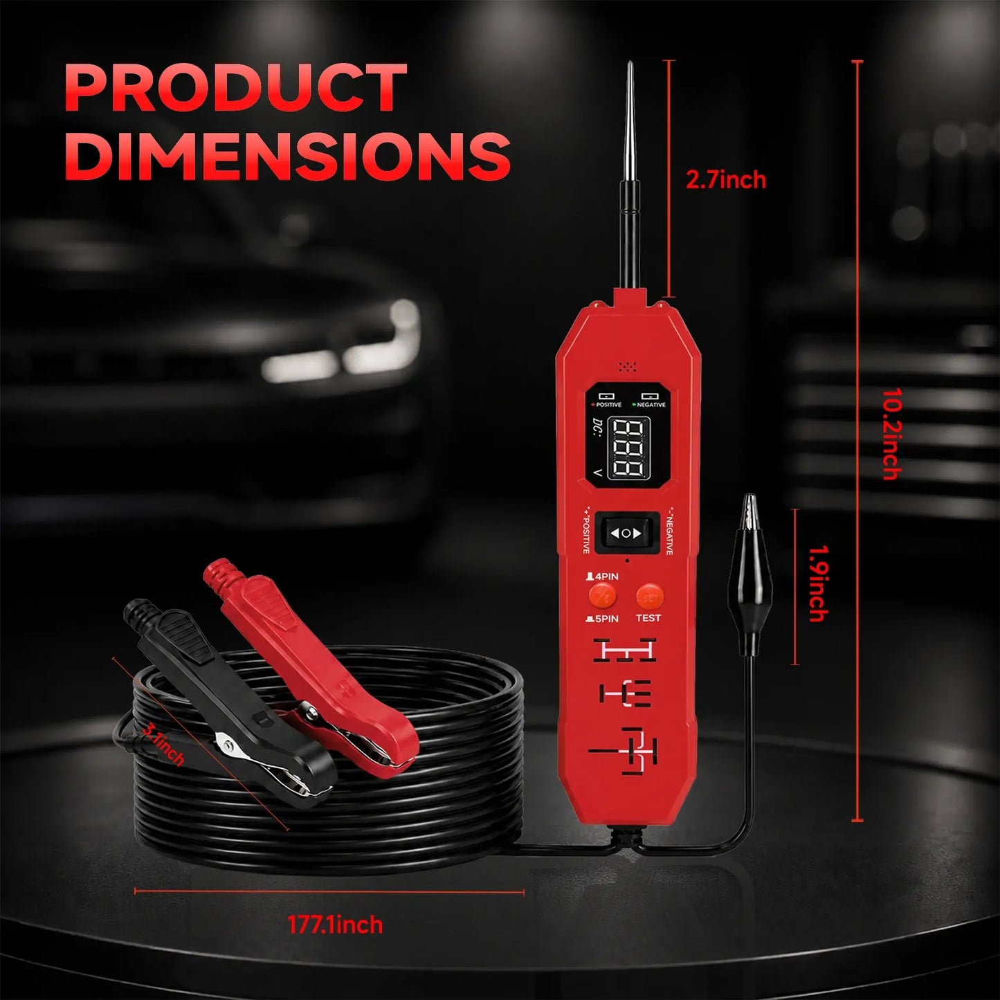 🔧Automotive Circuit & Relay Tester,12V/24V Vehicle Electrical Diagnostic Probe for Auto Repair