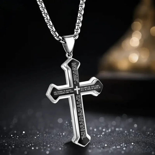 Men’s Engraved Cross Necklace – Timeless Style with a Meaningful Message