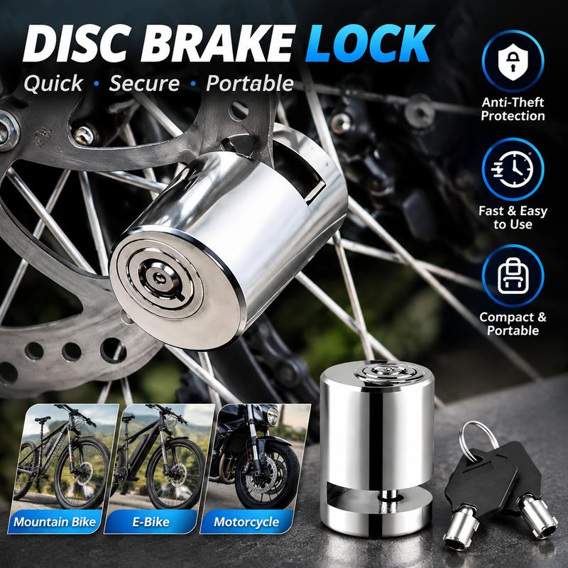 🏍️ Motorcycle & Bicycle Disc Brake Lock with Push-to-Lock Design