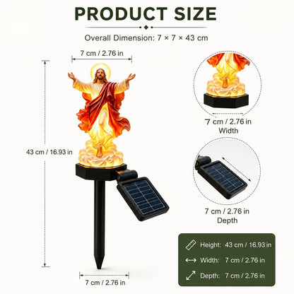 Solar-Powered Illuminated Jesus Garden Statue
