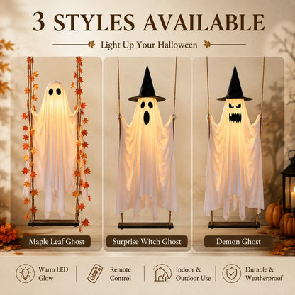 👻Halloween Swinging Ghost Light Create A Magical Haunted Porch This Halloween💡