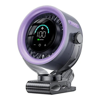 🌪️ Precision Cooling: 3000mAh Portable 360° Desk & Stroller Turbo Fan