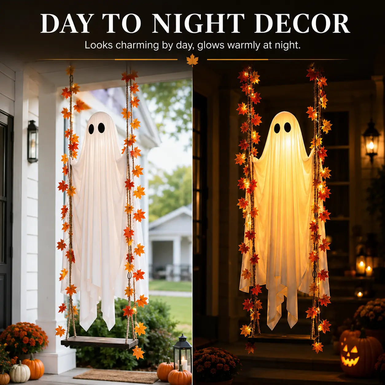 👻Halloween Swinging Ghost Light Create A Magical Haunted Porch This Halloween💡
