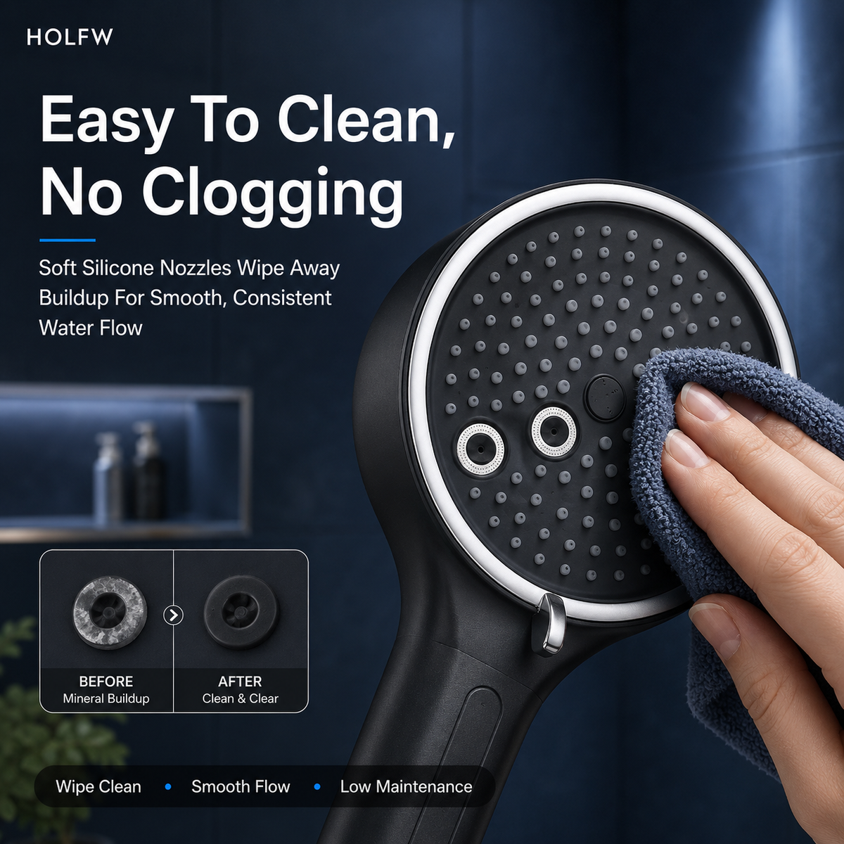 🚿 High Pressure 6-Mode Handheld Shower Head | Spa-Like Bathroom Upgrade With Powerful Water Flow