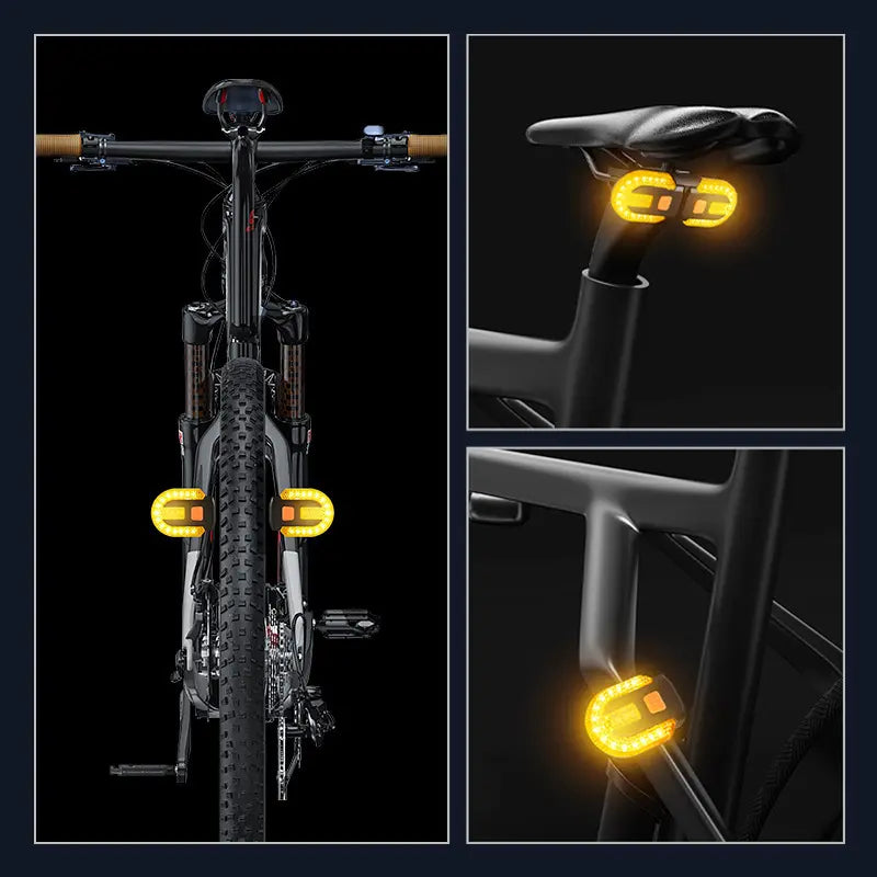 🚲Bike Turn Signals with Alarm | USB Charging, Wireless Remote, Split/Integrated Tail Light
