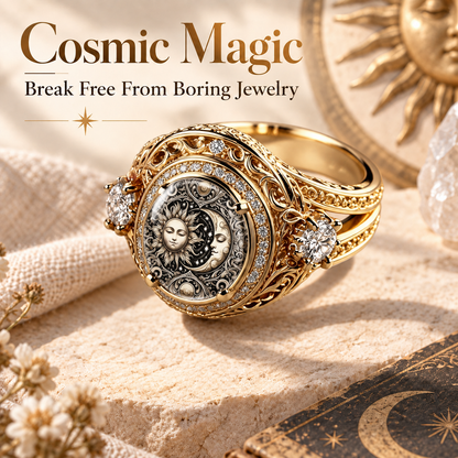 Vintage Sun and Moon Celestial Ring  ✨
