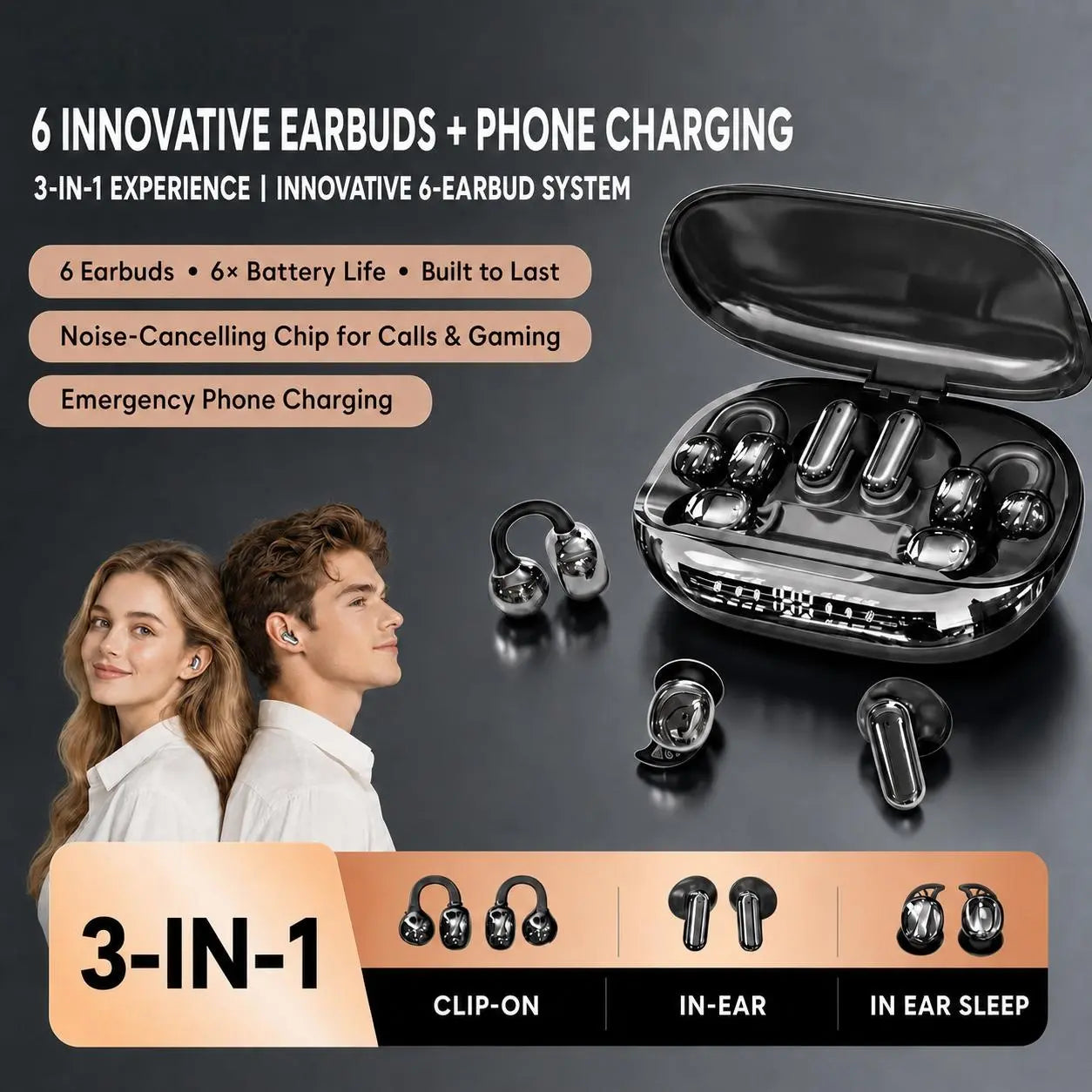 GT630S Wireless Earbuds with Power Bank Case