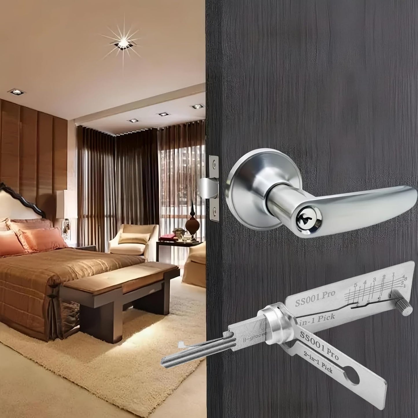 🔥HOT SALE 49% OFF⚒️Stainless Steel Master Key Locksmith Training Tool, SS001 Pro Tool, Practical Cylinder Set