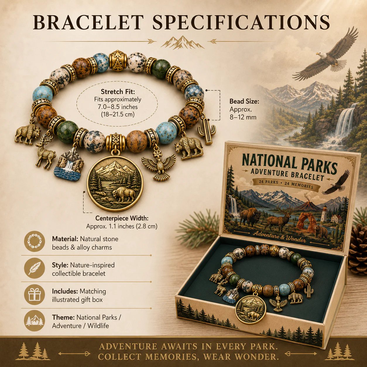 🔥 Last Day 69% OFF – 🏞️🙏 National Nature Park Faith Bracelet – Faith Meets Adventure