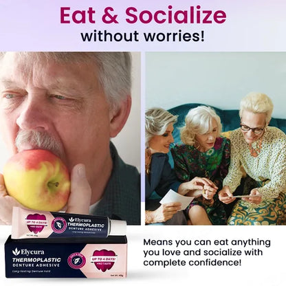 Elycura™denture adhesive- Holds for Days, Then Peels Off Clean - No Scraping