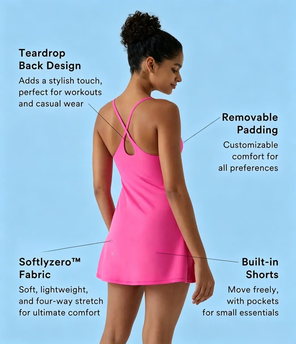 🌟🦋 Softlyzero Plush Backless Active Dress