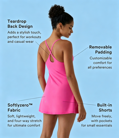 🌟🦋 Softlyzero Plush Backless Active Dress