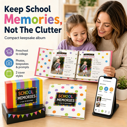 📚 School Days Memory Book – Simple & Stylish Keepsake Album, 2 Styles Available