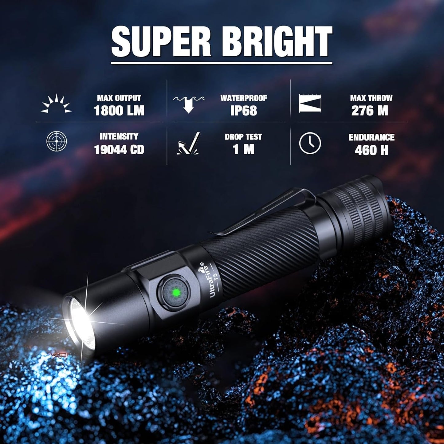 T5 High-lumen tactical laser rechargeable flashlight