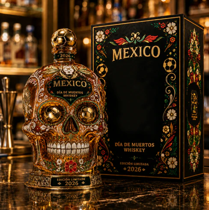 ⚽🇲🇽Mexico 2026 Día de Muertos Whiskey Bottle