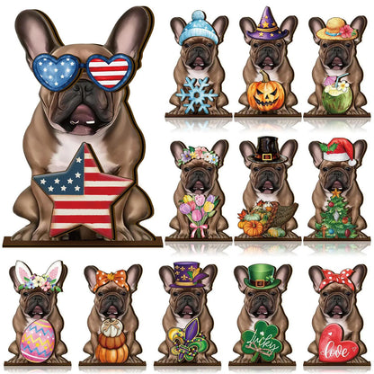 🎁 Unique Personalized Gift for Pet Lovers🐶 Interchangeable Seasonal Dog Decor