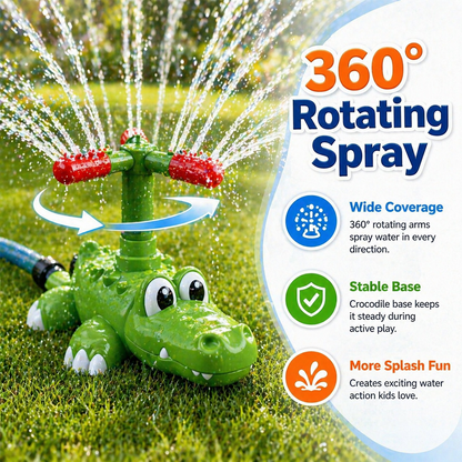 💦 4-in-1 Kids Crocodile Baseball Water Sprinkler T Ball Set & Water Ball Toy 💦