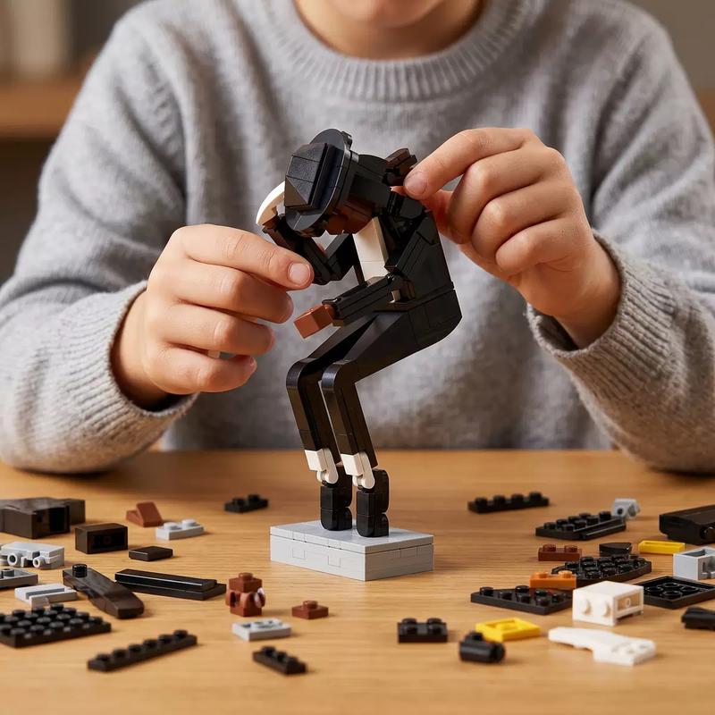 Building Block Toy for Assembling M.J., Classic Dance Pose Figure, Tribute to a Legendary Icon, Gift for M.J. Fans