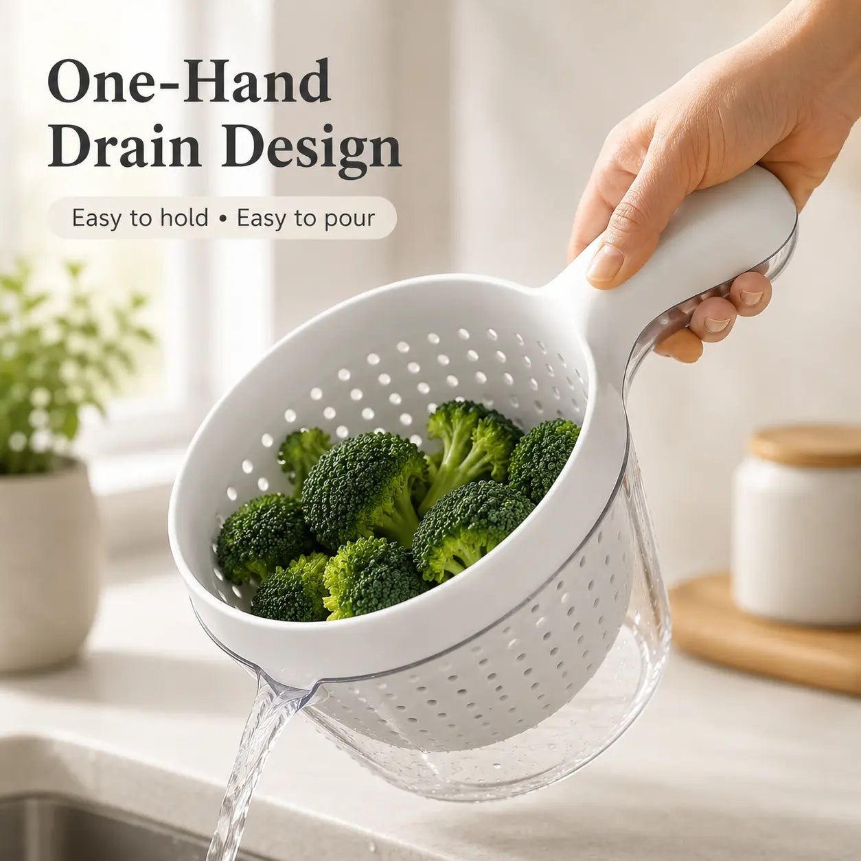 🥣 2-in-1 Drain Basket | Wash & Serve Fruits Effortlessly ✨