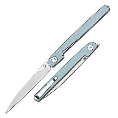 🔥CJRB Lanky 1.36oz Ultra-Light Gentleman's Folder – AR-RPM9 Wharncliffe Blade & Slim Aluminum Design for Elegant Everyday Carry and Outdoor Use.