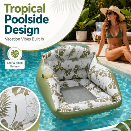 🛋️ 3-in-1 Inflatable Pool Lounge Chair（Includes Air Pump）
