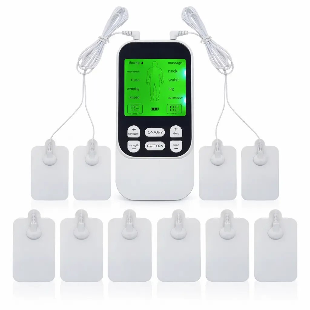 💪Rechargeable Muscle Stimulator Massager, 10 Modes 30 Intensity Levels TENS Unit with 10 Pads, Dual Channel Portable Pain Relief Device for Neck Body Recovery