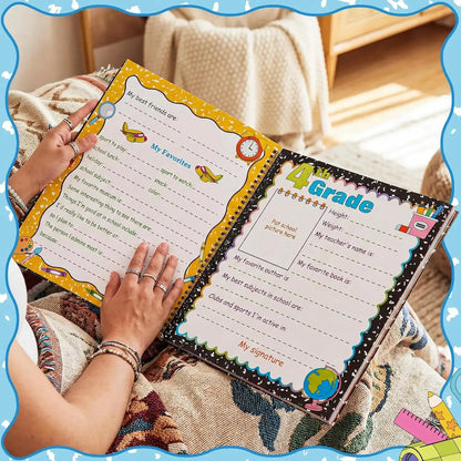 📚School Memory Book Photo Album for Kids,14 Pockets, 34 Pages, 13 Years