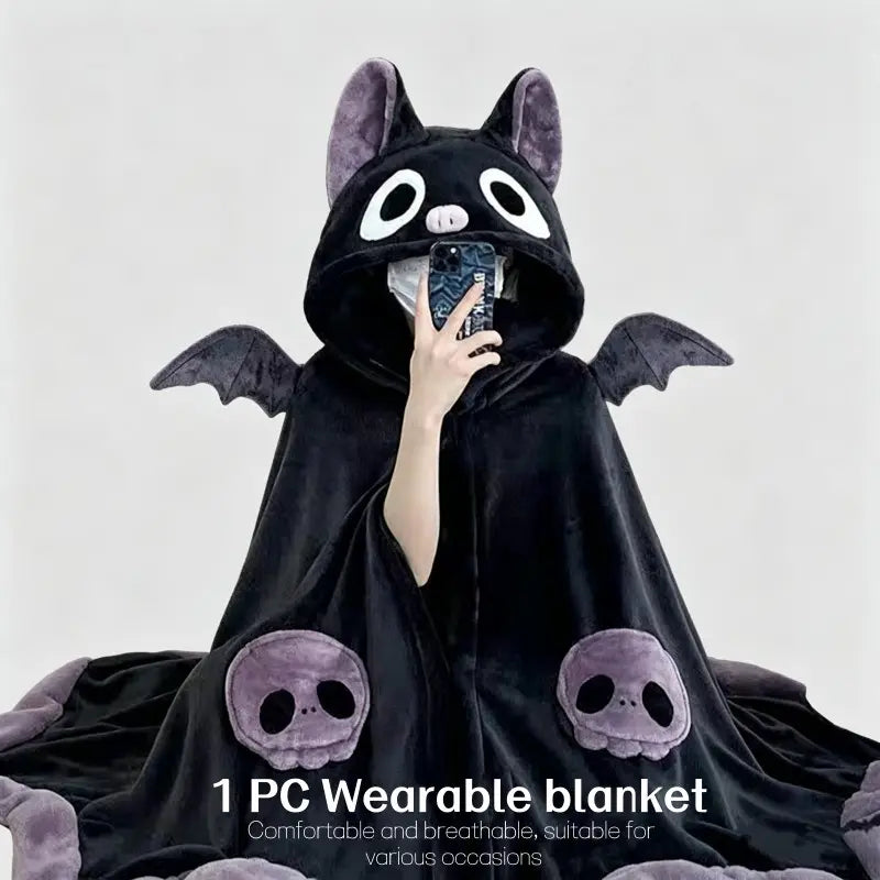 🎁【summerween】1pc Unisex Wearable Blanket Bat  Hooded Cape