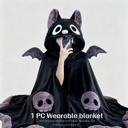 🎁【summerween】1pc Unisex Wearable Blanket Bat  Hooded Cape