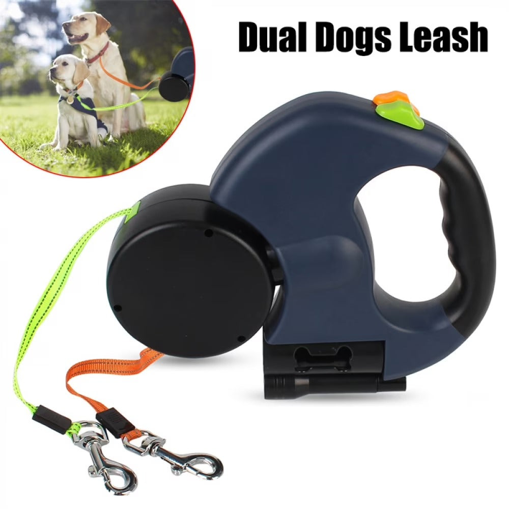Dual Dog Retractable Leash – 360° Tangle-Free with Separate Controls