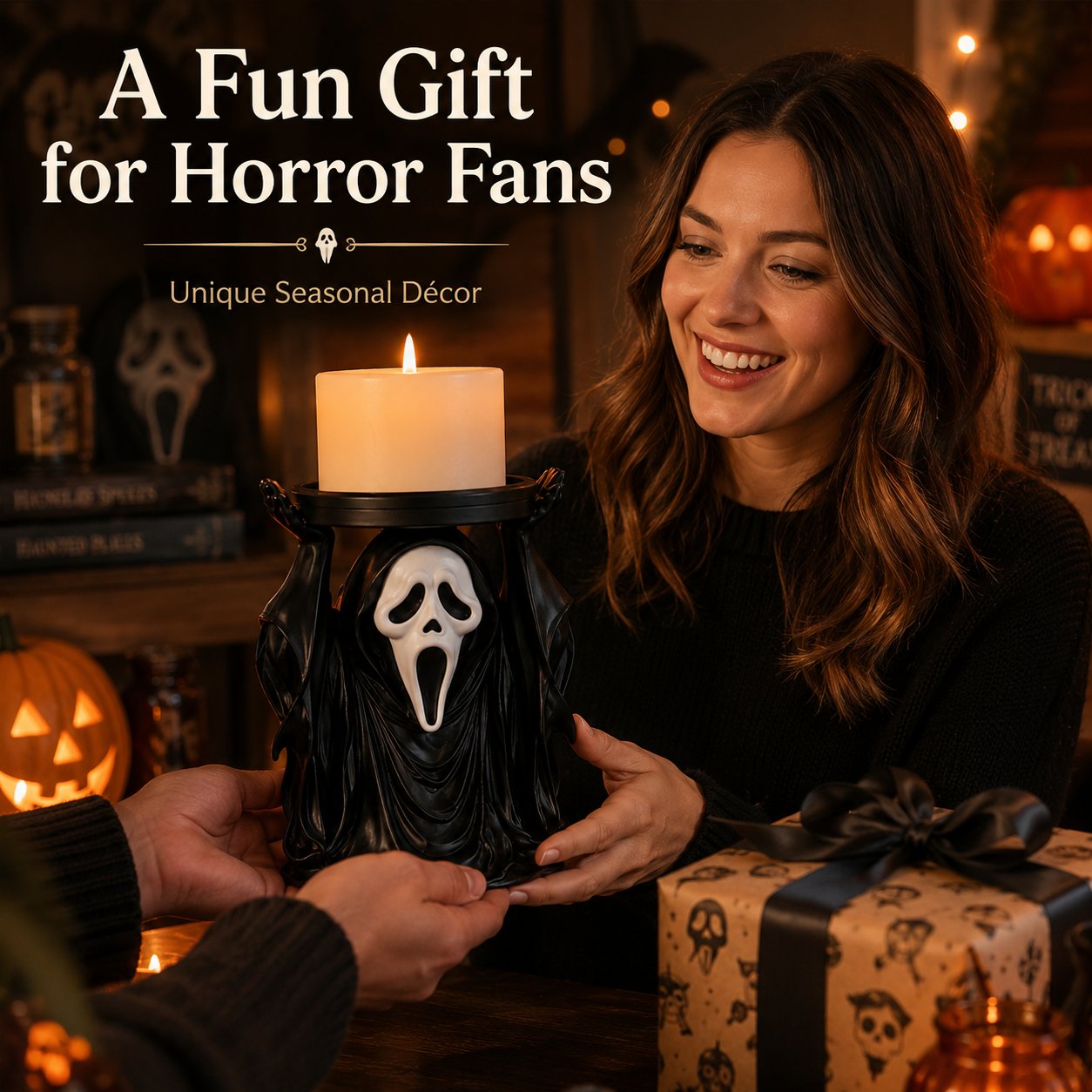 Ghostface Scream Candle Pedestal Holder