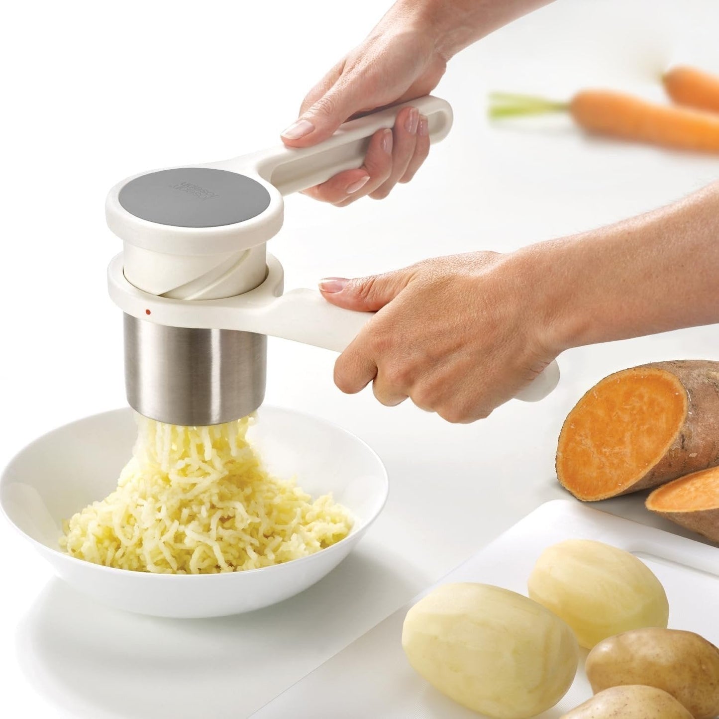 💖Hot 49% OFF🌷🥔Potato Ricer Masher -Twist-Action Stainless Steel Vegetable Puree Tool