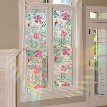 💐Colorful flowers, dazzling sunlight, double-sided visible glass decorative wall stickers