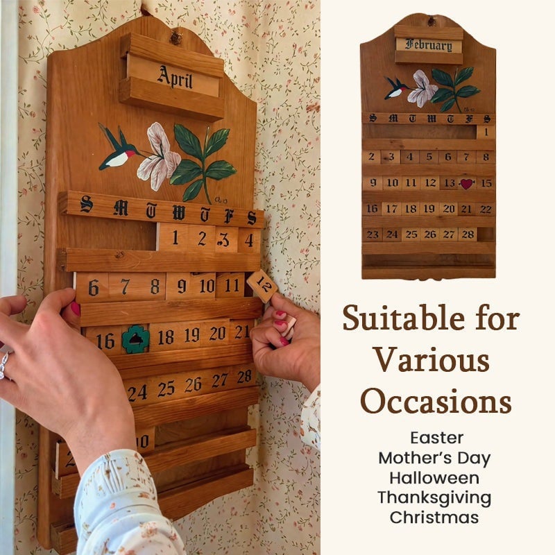 🎄 Festive Wooden Perpetual Calendar