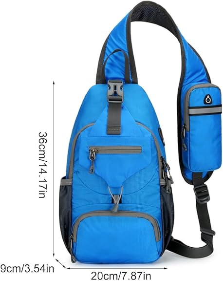 Packable Small Crossbody Sling Backpack with Side Pouch