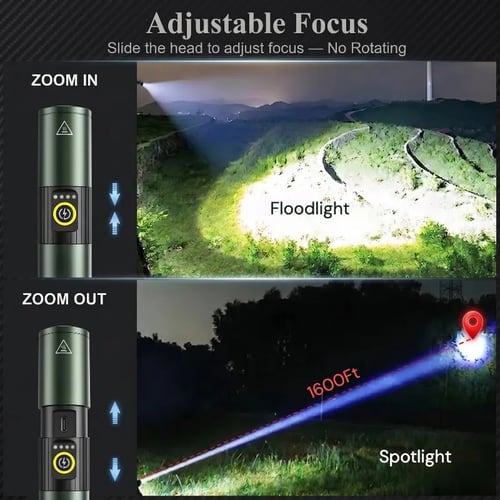 🔦5-in-1 Magnetic Flashlight – 1800LM Rechargeable Multi-Color Torch