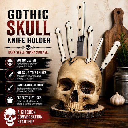 🏆 Best seller - ☠️Gothic Skull Knife Holder✨