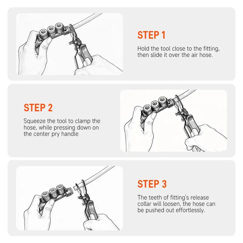 Heavy Duty Push-to-Connect Air Hose Connector Remover Pliers