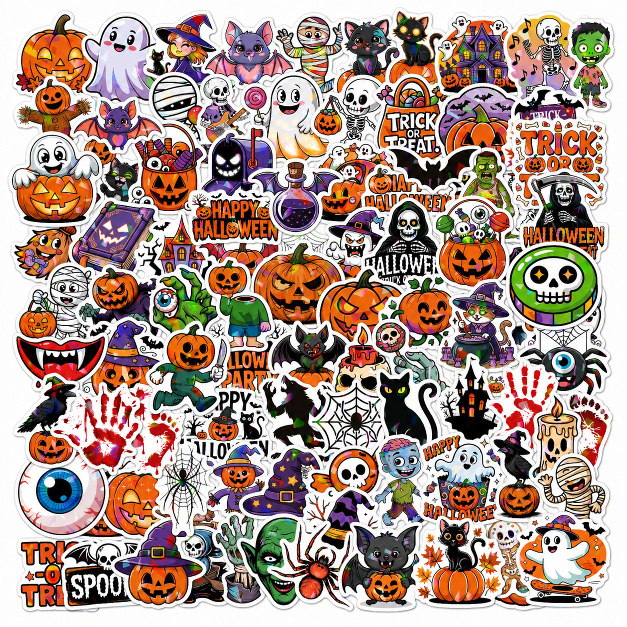 🎃 Holographic Halloween Sticker Pack — Add Spooky Sparkle Everywhere! 👻✨