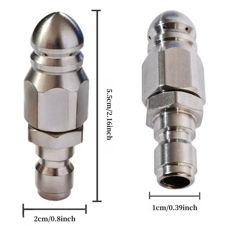 🚿 Powerful Stainless Steel Sewer Jetter Nozzle – Up to 5000 PSI for Deep Drain Cleaning! 💧