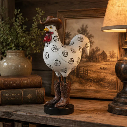 🤎Vintage Cowboy Rooster Sculpture