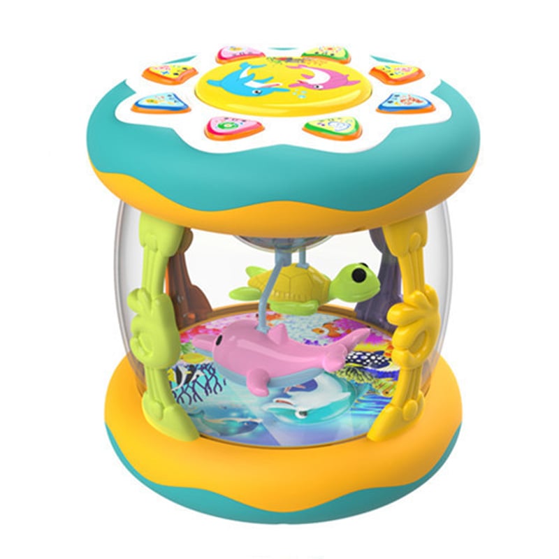 Montessori Sensory Musical Ocean Projector Toy for Babies & Toddlers ⭐ Interactive Duck Shaped Light-Up Music Box with Soothing Lullabies, 360° Rotating Aquarium & Tummy Time Crawling Toy for Boys & Girls