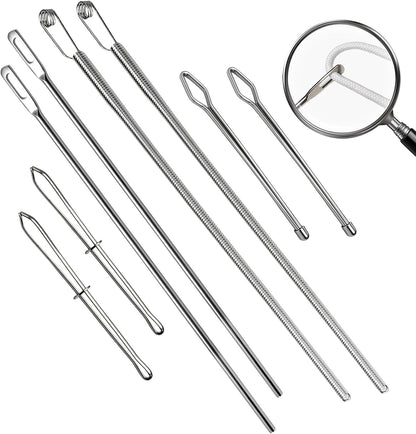 2Pcs Flexible Drawstring Threading Tool 🧵 Bendable Metal Spring Threader for Hoodies Pants Shoelaces