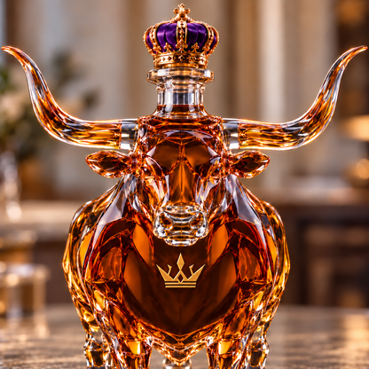 👑Western Bull Whiskey Bottle🐂Embossed display gift box