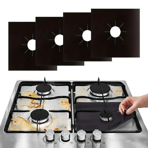 🥘 Reusable Gas Stove Burner Liners♻️ (Set of 4)